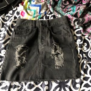 Black jean skirt